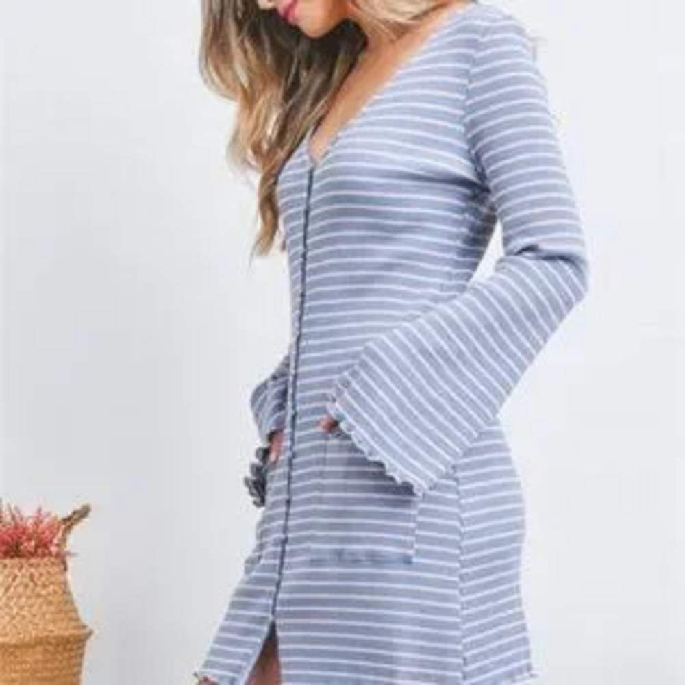ZARA BLUE PINK STRIPES DRESS